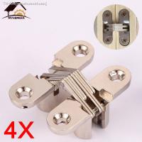 ✔ Myhomera 4Pcs Hidden Hinges 12x42MM Invisible Concealed Barrel Cross Door Hinge Bearing Wooden Box For Folding Window Furniture