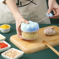 Manual Garlic Chopper Crusher Vegetable Grater Masher Press Chili Cutter Hand Pull for Kitchen Tool Meat Mincer Grinder Shredder