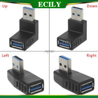 ECILY ทำมุมด้านขวา90องศา USB 3.0ขั้วต่อตัวผู้เพื่ออะแดปเตอร์ตัวเมียสำหรับแล็ปท็อป PC ดรอปชิป