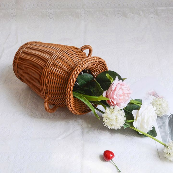 imitation-rattan-woven-vase-art-vase-tabletop-decoration-plants-flower-pot-faddish-flower-rattan-crafts-for-home-decor