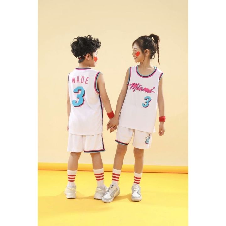 dwyane-wade-3-jersey-kids-city-version-nba-miami-heat-jersey-children-basketball-suit