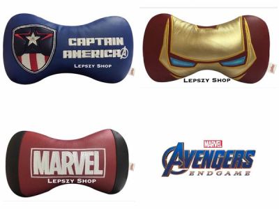 หมอนรองคอหนัง PVC ลิขสิทธิ์แท้ ลาย Avengers กัปตันอเมริกา ไอรอนแมน มาเวล Iron Man Captain America Marvel