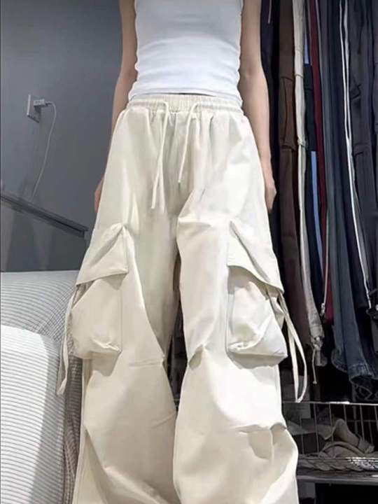 กางเกงคาร์โก้แนวฮิปฮอปสำหรับเด็กผู้หญิงอเมริกาแบบย้อนยุค-y2k-กางเกงทรงหลวมแนวสตรีทแดนซ์กางเกงขาม้า