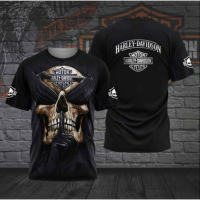 2023 new design- ใหม่ เสื้อยืด พิมพ์ลาย Harley-Davidson 3D สําหรับผู้ชาย ไซซ์2023 {in store}