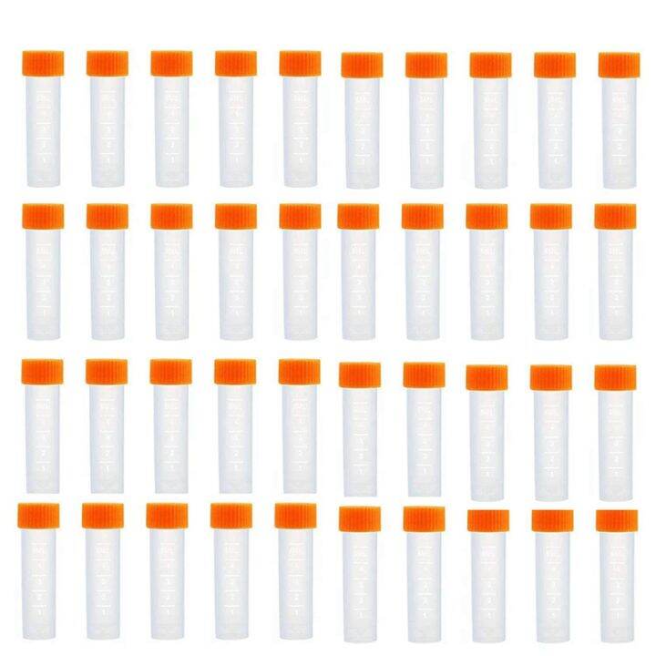 200Pcs Plastic Test Tubes with Screw Cap,5Ml Centrifuge Test Tube