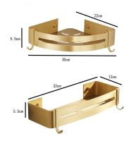 COD Rosa Mall Bathroom Gold Rack Corner Wall Mounted Bathroom Brushed Gold Aluminum Shower Shelf