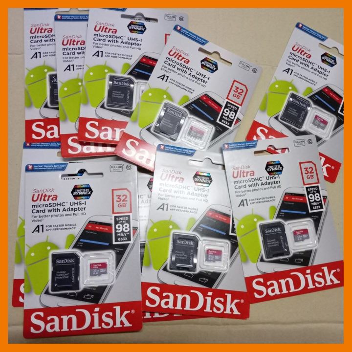 HOT!!ลดราคา (ประกันsynnexถึงปี2028) 32GB SanDisk Ultra micro SDHC Class10 98MB/s 32GB ##ที่ชาร์จ แท็บเล็ต ไร้สาย เสียง หูฟัง เคส Airpodss ลำโพง Wireless Bluetooth โทรศัพท์ USB ปลั๊ก เมาท์ HDMI สายคอมพิวเตอร์