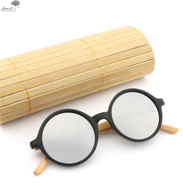 amart-วินเทจแว่นกันแดดกลมวิหารแว่นตาสำหรับขับรถกรอบรูปทรงกลมแนววินเทจสำหรับฤดูร้อนชายหาดสวม