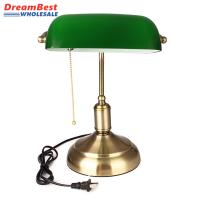 ❤️ Dream Best Traditional Antique Brass + Green Bankers Table Office Desk Lamp Lounge Light