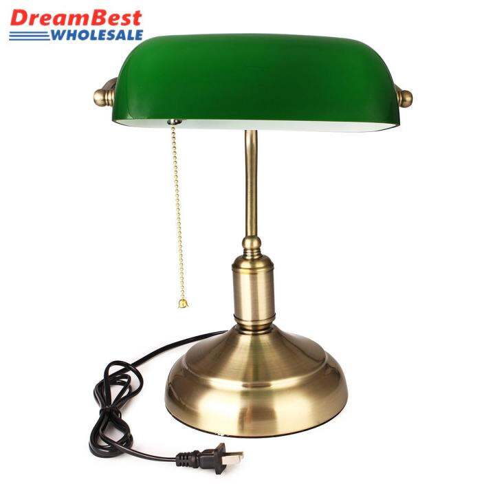 💥Dream Best🔥 Traditional Antique Brass + Green Bankers Table Office