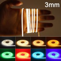 【LZ】 3mm Ultra Thin COB LED Strip Light 12V LED Strip Ribbon Lamp 24V LED Tape Colorful FOB COB Strip Blue/Green/Red for Room Decor