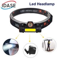 6000lumens Led Headlamp 2 modes XPE COB Headlight Head Torch Flashlight Head lamp by 18650 battery for Fishing Hunting