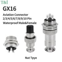 1Set GX16 Nut Male Female Docking Air Aviator Aviation Plug Socket Waterproof Circular Cable Connector 2 3 4 5 6 7 8 9 10 Pin