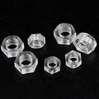 ▦❖ 50/100pcs M3 M4 M5 M6 Transparent Nylon Hex Full Nuts Clear Plastic Hexagon Nut For Bolt Screw