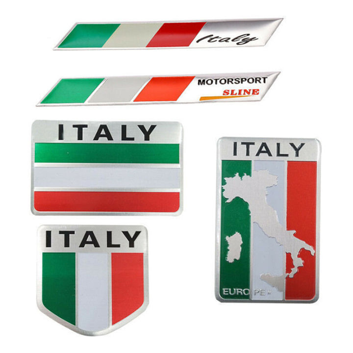 สติกเกอร์ติดธงชาติอิตาลีอิตาลีโลหะทำจากอะลูมิเนียม3d-กล่องที่ยอดเยี่ยมรูปลอกตรารถยนต์ตกแต่งรถ