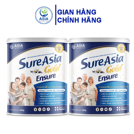 Combo 2 hộp sữa bột dinh dưỡng ensure sure asia gold ensure 400g cao cấp - ảnh sản phẩm 1