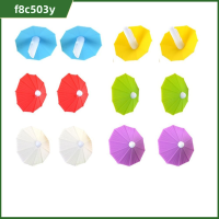 F8C503Y 12Pcs ซิลิโคนทำจากซิลิโคน เครื่องหมายเครื่องดื่มร่ม ใช้ซ้ำได้ มี6สี ชุดป้ายจี้ไวน์ การตกแต่งตกแต่ง มินิมินิ มาร์กเกอร์แก้วไวน์ บาร์บาร์บาร์