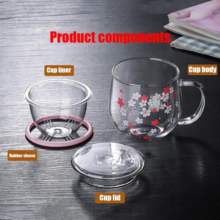 cw-300ml-mug-glass-with-infuser-filter-lid-cup-set-blossoms-teacup-transparent-resistant-glasses