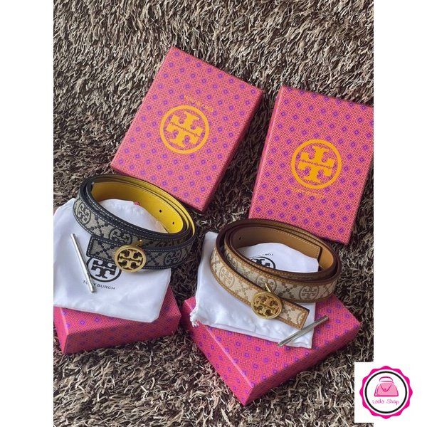 ลดล้างสต๊อก-เข็มขัดผู้หญิงเส้นเล็ก-ลายโมโนแกรม-tory-burch-t-monogram-jacquard-belt