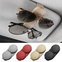 【jw】▫№  Leather Sunglasses Holder Car Interior Card Ticket Fastener Organizer Accessories