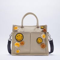 New Tote Bag Womens Bag Beige Large Capacity Designer Bags Flowers Decoration Canvas Shopping Bag Handbag Messenger Bag