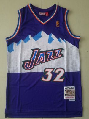 Ready Stock New Arrival Mens 32 Karl Malone Utah Jazz Mitchell Ness 1996-97 Hardwood Classics Swingman Jersey - Purple