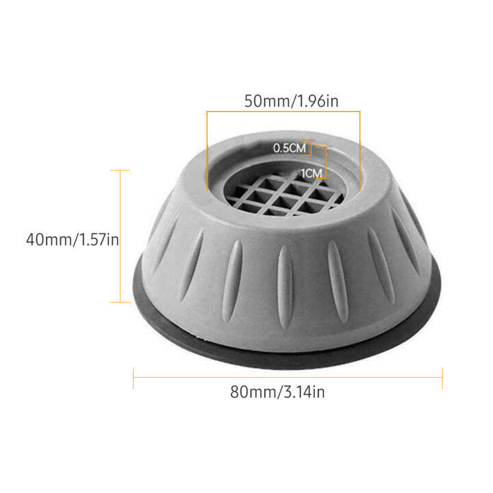kkmoon-แผ่นยางรองกันการสั่นสะเทือนสำหรับเครื่องซักผ้า-แผ่นวางเท้าลดเสียงรบกวนกันความชื้นรองรับแผ่นกันลื่นสำหรับเฟอร์นิเจอร์โต๊ะตู้เย็นจำนวน8ชิ้น