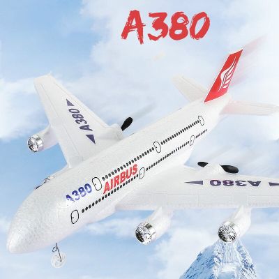 เครื่องบิน RC A380แอร์บัส2.4G ของเล่น Remote Control Pesawat ปีกคงที่โมเดลเครื่องบินกลางแจ้งสำหรับของขวัญสำหรับเด็กผู้หญิงผู้ชายเด็ก