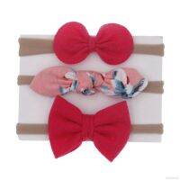 3 Pcsset---Baby Girls headband Bow Floral Print Elastic Headbands