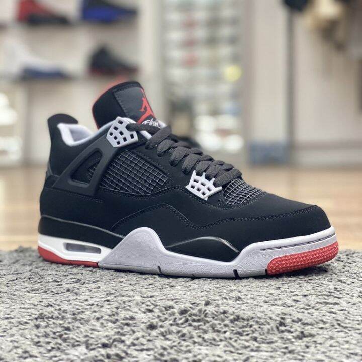 Giày Air Jordan 4 Fire Red Bred [ Full Box + Tặng Dây ] Giày Sneaker Jd4  Đen Đỏ Siêu Hot | Lazada.Vn