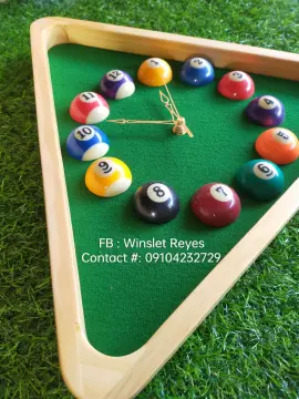 Wooden Billiard Pool CLOCK Billiards Design Game Room Decor Pool Ball Wall  Clock