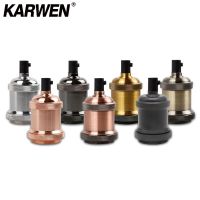 KARWEN E27 ผู้ถือโคมไฟ Vintage Edison ฐานหลอดไฟ E26 สกรูฐานหลอดไฟ 110 โวลต์ 220 โวลต์อลูมิเนียมซ็อกเก็ตอุตสาหกรรม Retro จี้อุปกรณ์ Lampholders Fixture-SYU STORE