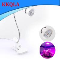 QKKQLA 18 Leds Grow Growth Light With 360 Degrees Flexible Lamp Holder Clip Plant Flower Light For Hydroponic Indoor Desktop