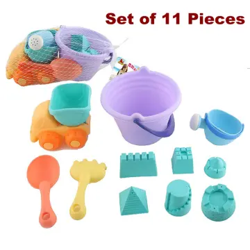 Collapsible Beach Sand Toys for Kids Travel Beach Toys for Kids with  Foldable Sand Bucket Beach Shovel Toys Kit for Toddlers