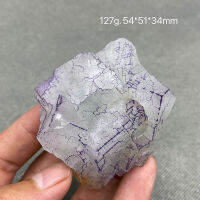 100 Natural Purple Stepped Fluorite Cluster ตัวอย่างแร่อัญมณีระดับหินและคริสตัล