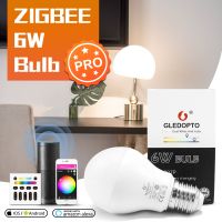 [HOT QQZIWWUJJWG 104] GLEDOPTO Zigbee 3.0สมาร์ท RGB หลอดไฟ LED หรี่แสงได้6W Pro เข้ากันได้กับ Tuya App Alexa Echo Plus เสียง RF การควบคุมระยะไกล