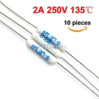 10pcs Aupo P5-F 2A 250V 135 Degrees Resistive Temperature Fuse 135C New