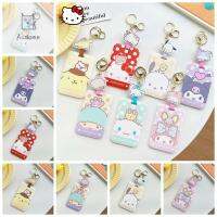 ASDOME ซองใส่บัตร Pochacoo Kuromi เคสบัตรการ์ตูนพลาสติกลายแมวคิตตี้ Cinnamoroll Sampul Kartu Kawaii