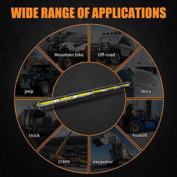 ไฟอัตโนมัติทางวิบากแถบแสงสำหรับทำงาน6500k-24v-สำหรับรถ-suv-รถ-atv-รถบรรทุกเรือมอเตอร์ไซต์ไฟตัดหมอกไฟหน้ารถยนต์