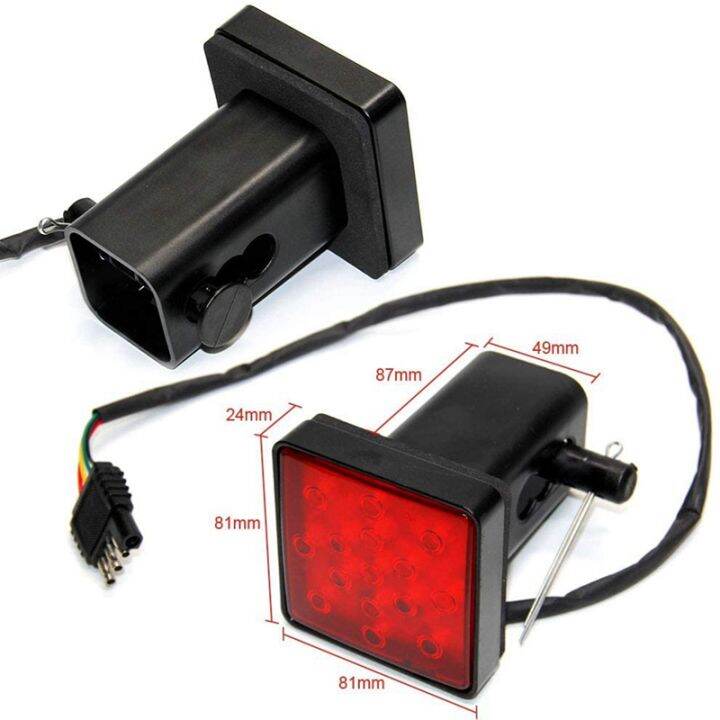 red-15-led-2-inch-trailer-truck-hitch-tow-haul-receiver-cover-brake-light-with-pin-12v