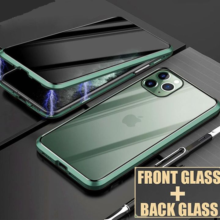 สินค้าใหม่ในสต็อก-kisscase-magnetic-privacy-glass-case-สำหรับ-iphone-13-14-pro-max-anti-spy-360-เคสโทรศัพท์ป้องกันสำหรับ-iphone-11-12-x-ฝาครอบใส