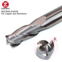 มุมรัศมี End Mill R Bullnose CNC ทังสเตนคาร์ไบด์เหล็กตัดพื้นผิวเครื่องจักรกลโลหะเราเตอร์เครื่องมือ 3 ขลุ่ย R0.5 R1 R2