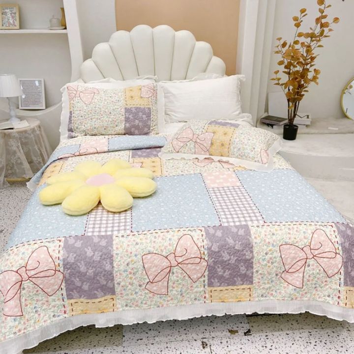 ready-four-seasons-bed-cover-bed-skirt-lace-bed-sheet-three-piece-quilted-tatami-mattress-cover-single-piece-non-slip-mat