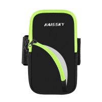 ┇✼ HAISSKY Reflective Zipper Pocket Sports Running Armband Pouch Waterproof GYM On Hand Arm Phone Bags For iPhone 13 12 11 Pro Max