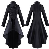 ผู้หญิงยุคกลางวิคตอเรียเครื่องแต่งกายทักซิโด้ Tailcoat Gothic Steampunk ร่องลึกไม่สม่ําเสมอชายเสื้อวินเทจ Frock ชุดเสื้อโค้ทฤดูใบไม้ผลิฤดูใบไม้ร่วง❇