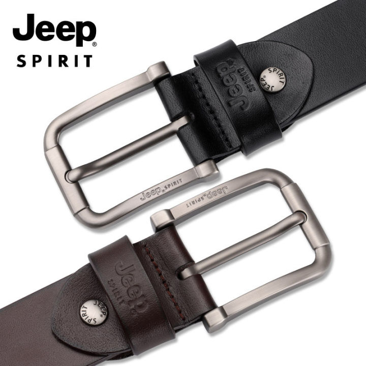 jeep-spirit-เข็มขัดผู้ชายหนังวัวแท้-100-เกรด-aaa-การันตีคุณภาพ-ใช้งานได้ทนทาน-สำหรับเอว-28-40-นิ้ว-มีเข็มขัดสีดำและสีกาแฟ