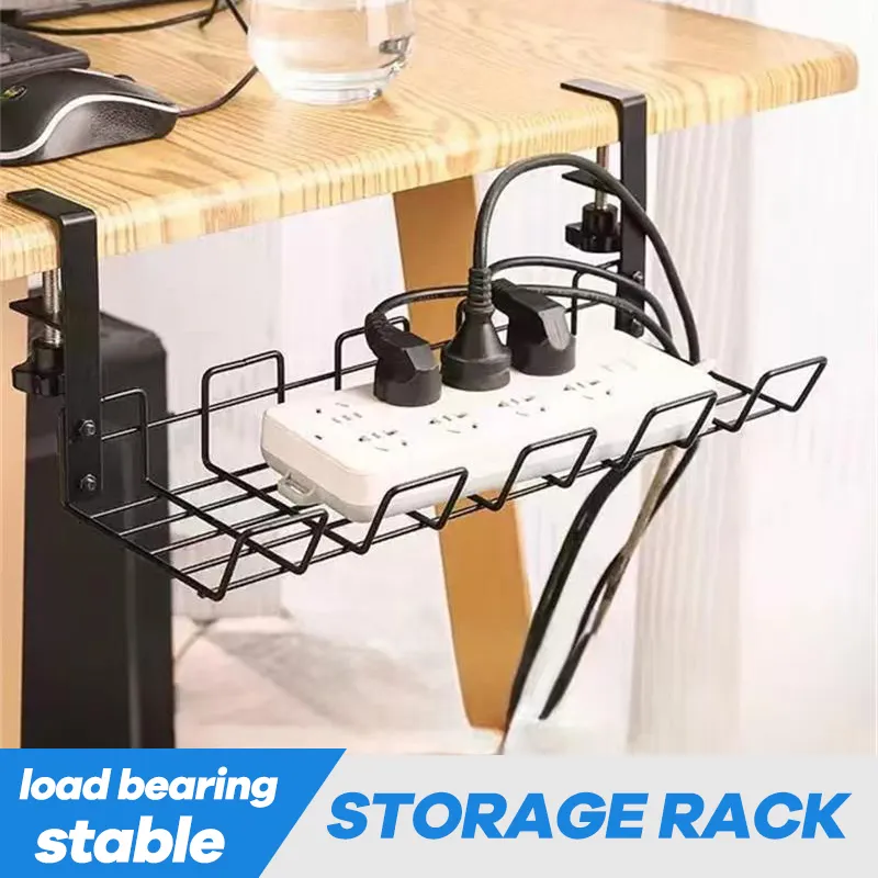 Desk Cable Management Tray Under Table Socket Hang Holder Power