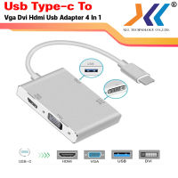 USB Type-c to vga dvi HDMI usb Adapter 4 IN 1