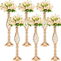 โต๊ะเชิงเทียนจัดงานแต่งงานเชิงเทียนสูง1/2ชิ้นเชิงเทียนเชิงเทียนแจกันดอกไม้ยืนสำหรับของตกแต่งบ้านวันเกิด