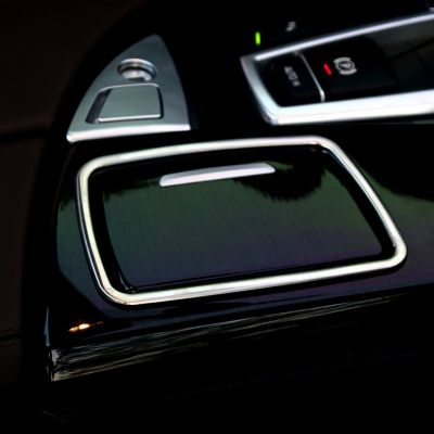 hot！【DT】☞☽❣  Car styling Console Ashtray Frame Decoration 5 F10 2011-17 Cup Holder Cover Trim